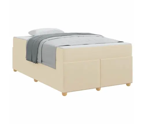 Gultas Rāmis Ar Matraci Cits Krēmkrāsa 120 X 200 Cm Audums Vidaxl