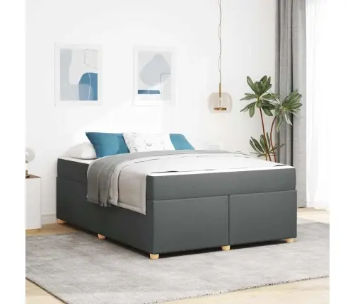 Voodi Raam Madratsiga Tumehall 140 X 200 Cm Kangas