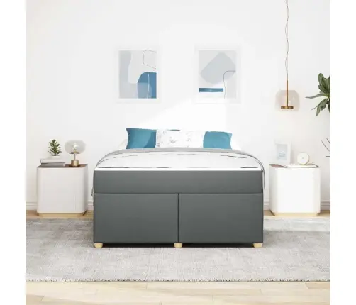 Voodi Raam Madratsiga Tumehall 140 X 200 Cm Kangas