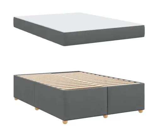 Voodi Raam Madratsiga Tumehall 140 X 200 Cm Kangas