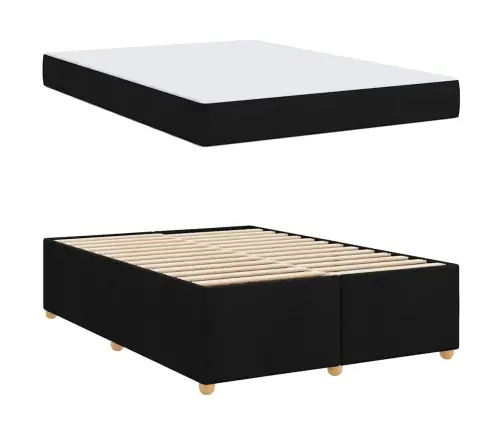 Gultas Rāmis Ar Matraci Cits Melna 140 X 200 Cm Audums Vidaxl