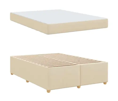 Gultas Rāmis Cits Krēmkrāsa 140 X 200 Cm Audums Vidaxl