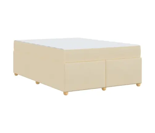 Gultas Rāmis Cits Krēmkrāsa 140 X 200 Cm Audums Vidaxl
