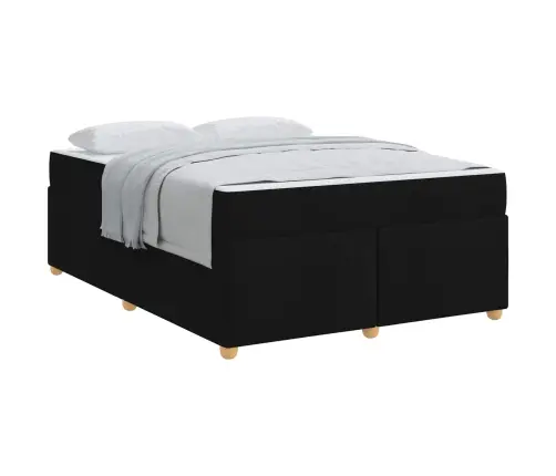 Gultas Rāmis Ar Matraci Cits Melna 160 X 200 Cm Audums Vidaxl