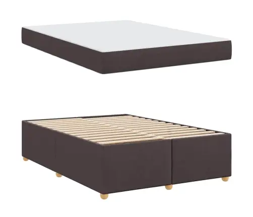 Lovos Rėmas Su Čiužiniu Tamsiai Rudas 160 X 200 Cm Audinys