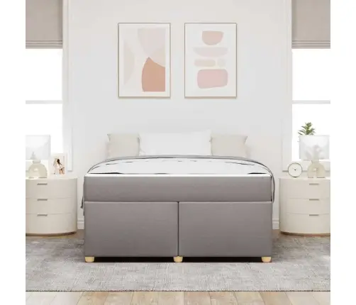 Voodi Raam Madratsiga Pruunikashall 160 X 200 Cm Kangas