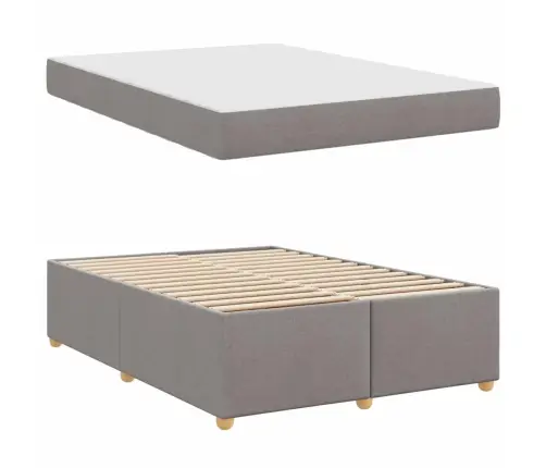 Voodi Raam Madratsiga Pruunikashall 160 X 200 Cm Kangas