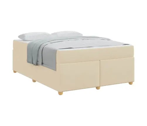 Voodi Raam Madratsiga Cream 160 X 200 Cm Kangas