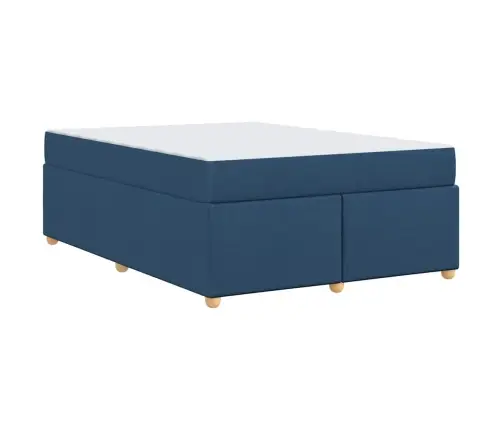 Gultas Rāmis Ar Matraci Cits Zila 160 X 200 Cm Audums Vidaxl