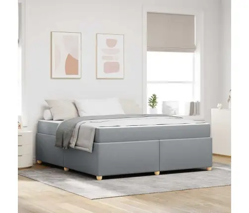 Lovos Rėmas Su Čiužiniu Šviesiai Pilka 180 X 200 Cm Audinys