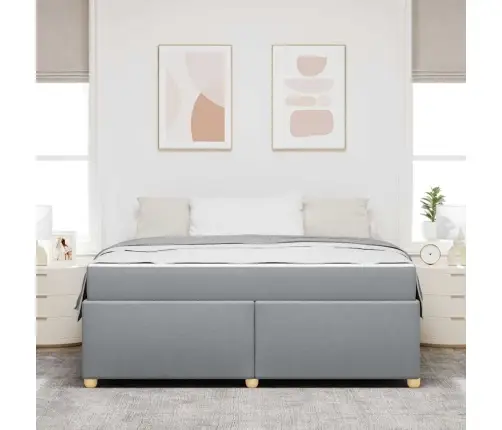 Lovos Rėmas Su Čiužiniu Šviesiai Pilka 180 X 200 Cm Audinys