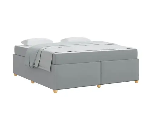 Gultas Rāmis Ar Matraci Cits Gaiši Pelēka 180 X 200 Cm Audums Vidaxl