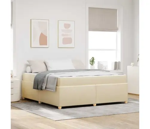 Gultas Rāmis Ar Matraci Krēmkrāsa 180 X 200 Cm Audums Vidaxl