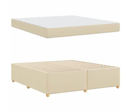 Gultas Rāmis Ar Matraci Krēmkrāsa 180 X 200 Cm Audums Vidaxl
