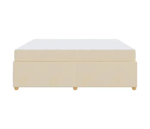 Gultas Rāmis Ar Matraci Krēmkrāsa 180 X 200 Cm Audums Vidaxl