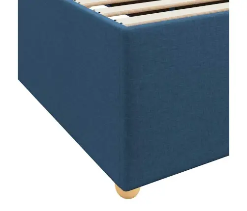 Gultas Rāmis Ar Matraci Zila 180 X 200 Cm Audums Vidaxl