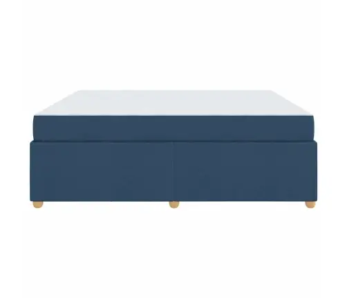 Gultas Rāmis Ar Matraci Zila 180 X 200 Cm Audums Vidaxl