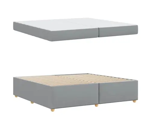 Gultas Rāmis Ar Matraci Cits Gaiši Pelēka 200 X 200 Cm Audums Vidaxl