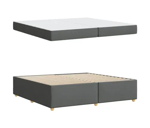 Gultas Rāmis Ar Matraci Cits Tumši Pelēka 200 X 200 Cm Audums Vidaxl