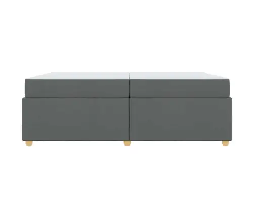 Gultas Rāmis Ar Matraci Cits Tumši Pelēka 200 X 200 Cm Audums Vidaxl