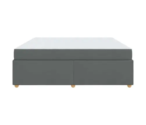 Gultas Rāmis Ar Matraci Cits Tumši Pelēka 200 X 200 Cm Audums Vidaxl