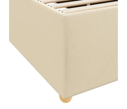 Gultas Rāmis Ar Matraci Krēmkrāsa 200 X 200 Cm Audums Vidaxl