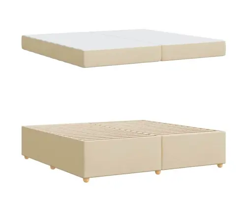 Gultas Rāmis Ar Matraci Krēmkrāsa 200 X 200 Cm Audums Vidaxl