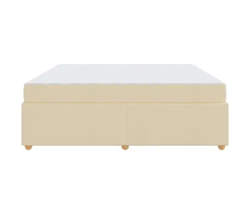 Gultas Rāmis Ar Matraci Krēmkrāsa 200 X 200 Cm Audums Vidaxl