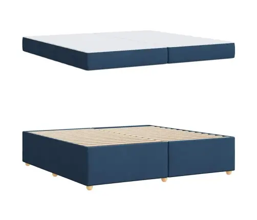 Lovos Rėmas Su Čiužiniu Mėlyna 200 X 200 Cm Audinys