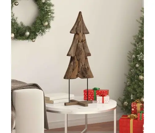 Ziemassvētku Eglīte Ar Statīvu Brūna 90 Cm Masīvs Tīkkoks Vidaxl