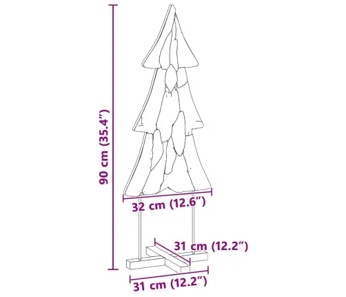 Ziemassvētku Eglīte Ar Statīvu Brūna 90 Cm Masīvs Tīkkoks Vidaxl