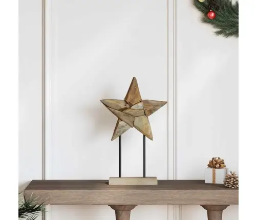 Kalėdų Žvaigždė Ruda 30 X 5 X 45 Cm Kieto Teka Medžio
