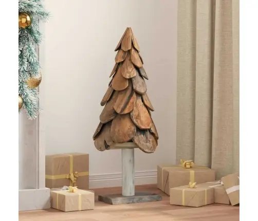 Ziemassvētku Eglīte Ar Statīvu Brūna 90 Cm Masīvs Tīkkoks Vidaxl