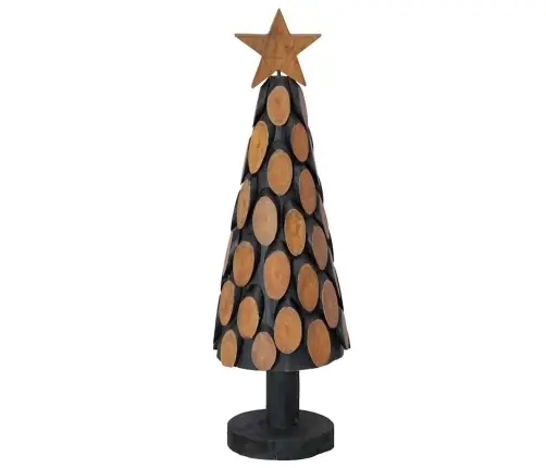 Ziemassvētku Eglīte Ar Statīvu Brūna 60 Cm Masīvs Tīkkoks Vidaxl