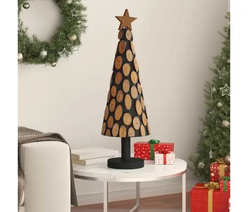 Kalėdų Eglutė S Stovu Ruda 90 Cm Tikmedžio Masyvas