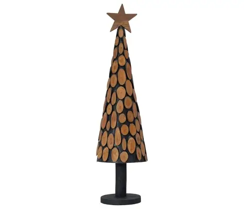 Ziemassvētku Eglīte Ar Statīvu Brūna 120 Cm Masīvs Tīkkoks Vidaxl