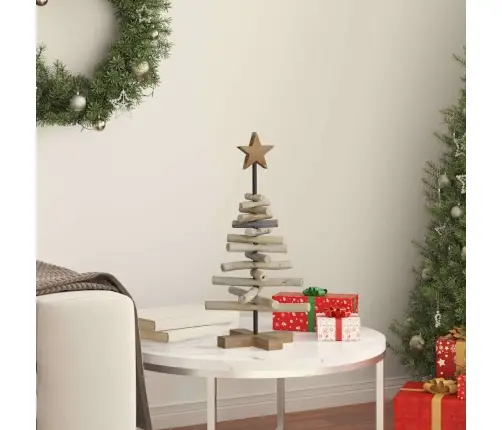 Ziemassvētku Eglīte Ar Statīvu Brūna 60 Cm Masīvs Tīkkoks Vidaxl