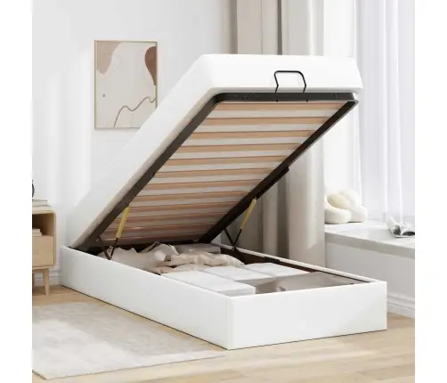 Gultas Rāmis Ar Matraci Tīri Balts 80 X 200 Cm Mākslīgā Āda Vidaxl