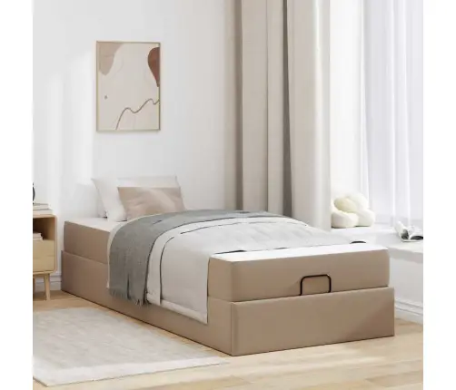 Gultas Rāmis Ar Matraci Kapučīno 80 X 200 Cm Mākslīgā Āda Vidaxl