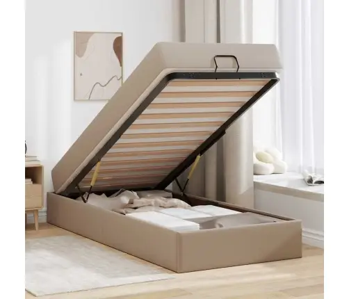 Gultas Rāmis Ar Matraci Kapučīno 80 X 200 Cm Mākslīgā Āda Vidaxl