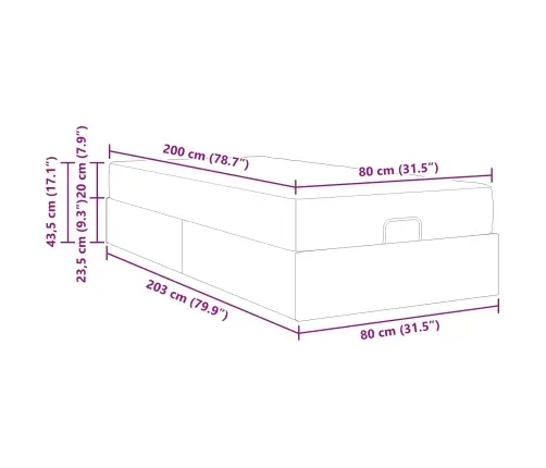 Gultas Rāmis Ar Matraci Kapučīno 80 X 200 Cm Mākslīgā Āda Vidaxl