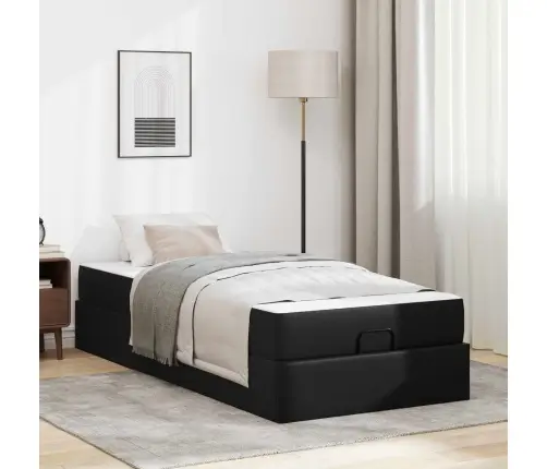 Lovos Rėmas Su Čiužiniu Su Čiužiniu 2 Pcs Juoda Pvc