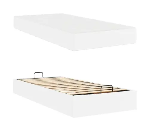 Gultas Rāmis Ar Matraci Tīri Balts 100 X 200 Cm Mākslīgā Āda Vidaxl