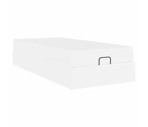 Gultas Rāmis Ar Matraci Tīri Balts 100 X 200 Cm Mākslīgā Āda Vidaxl