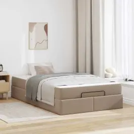 Gultas Rāmis Ar Matraci Kapučīno 120 X 190 Cm Mākslīgā Āda Vidaxl