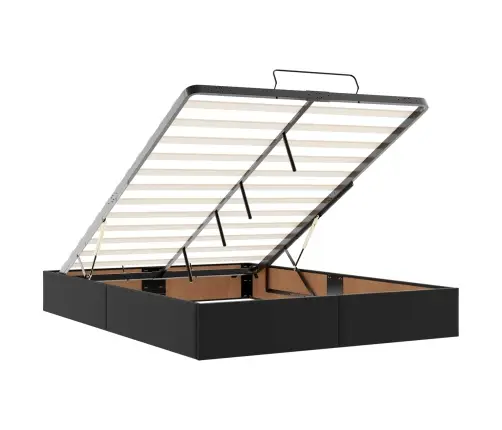 Gultas Rāmis Ar Matraci Cits Melna 140 X 190 Cm Mākslīgā Āda Vidaxl