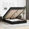 Gultas Rāmis Ar Matraci Cits Melna 160 X 200 Cm Mākslīgā Āda Vidaxl