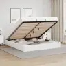 Gultas Rāmis Ar Matraci Tīri Balts 160 X 200 Cm Mākslīgā Āda Vidaxl