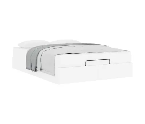 Gultas Rāmis Ar Matraci Tīri Balts 160 X 200 Cm Mākslīgā Āda Vidaxl