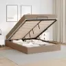 Gultas Rāmis Ar Matraci Kapučīno 160 X 200 Cm Mākslīgā Āda Vidaxl